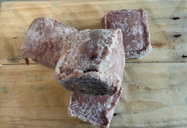 brown meat cubes
